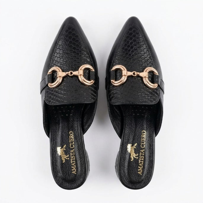 MULE X FOLIA EN CUERO