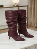 BOTA EN CUERO EN TACON PUNTILLA